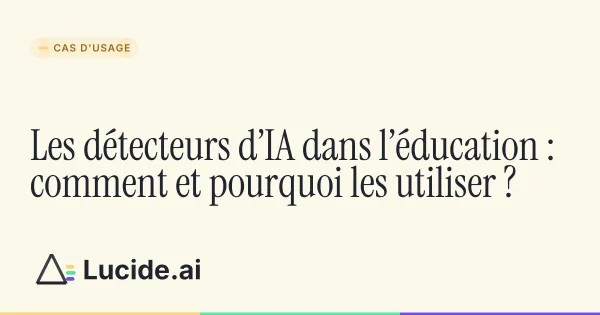 Les détecteurs d'IA au service des enseignants