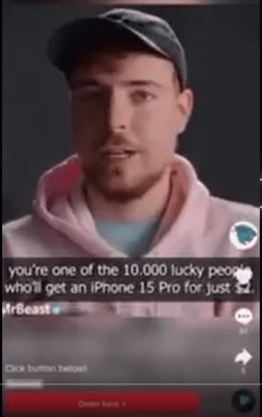 Fausse Publicité Deepfake Mrbeast